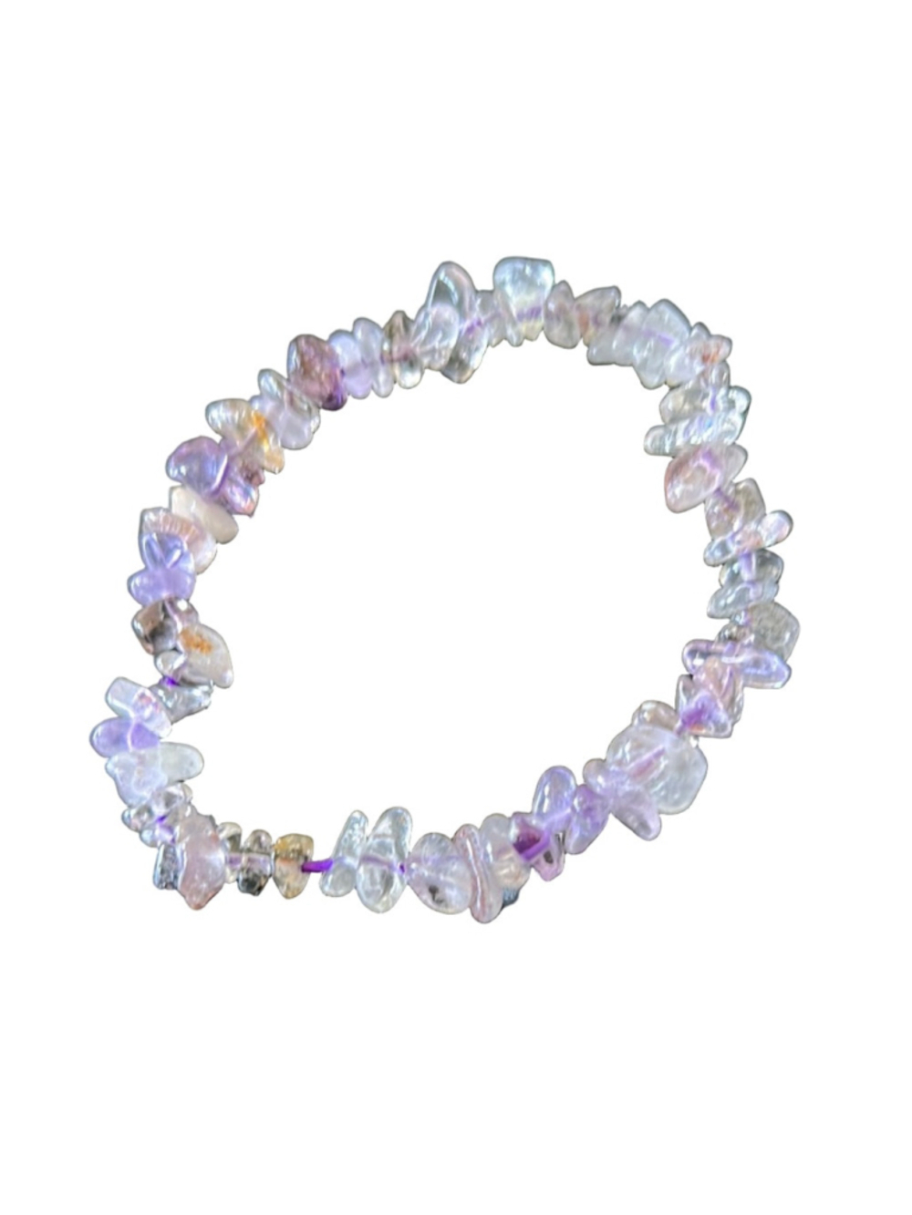 Amethyst Clear Quartz Chip Bracelet